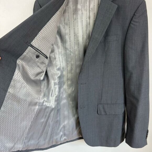 Matinique Men’s 40R Wool Pinstripe Grey Suit Jacket Sports Coat Blazer Formal - Picture 2 of 11